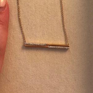10k gold diamond bar necklace